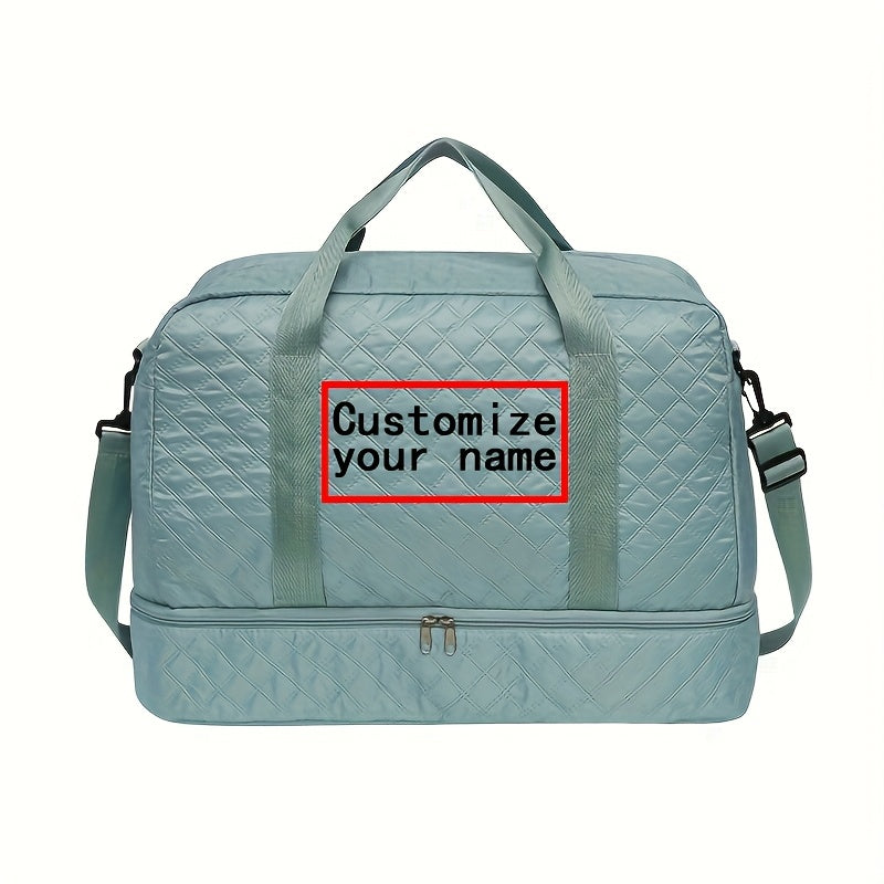 Personalized Quilted Travel Luggage Bag with Custom Name, Women'S Check-In Bag