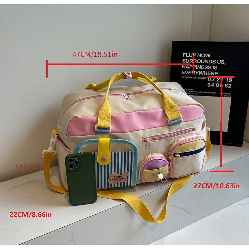 Women'S Lightweight Travel Duffel Bag - Gym, Yoga, Weekend Getaway Bag with Shoe Compartment