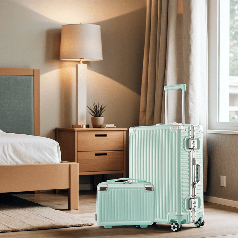 20-inch Aluminum Frame Carry-On Suitcase - Light Luxury ABS Hardshell Luggage with Password Lock