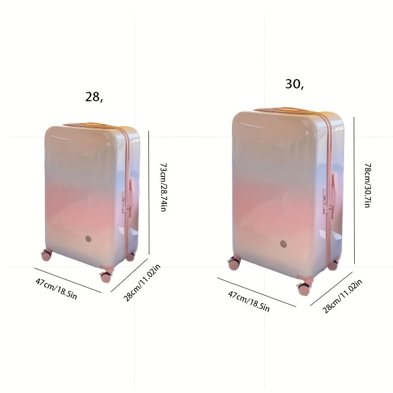 1pc of Stylish 28-Inch Gradient Color Suitcase, Multifunctional Carry-On Luggage