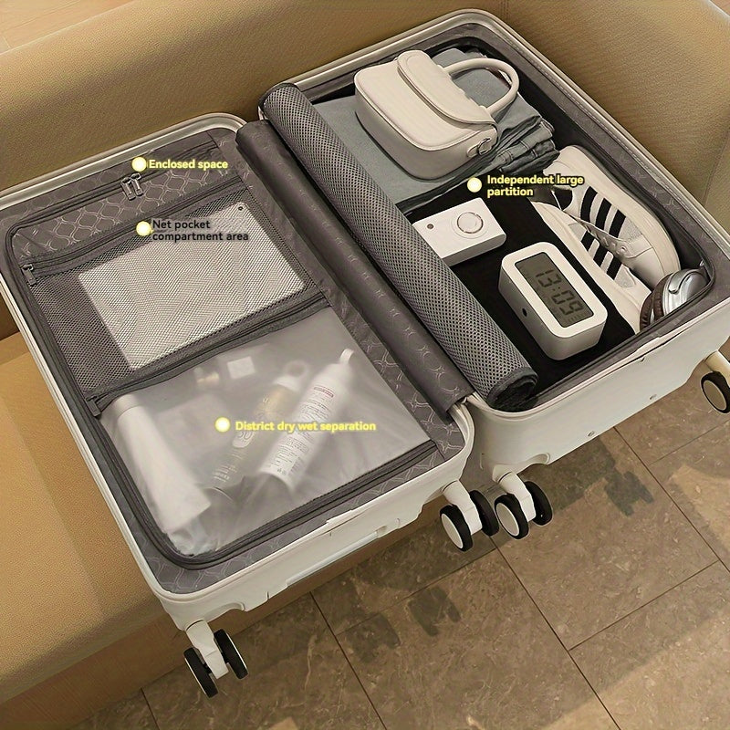1pc Large Capacity Thickened Trolley Suitcase with Quiet Omni-Wheels