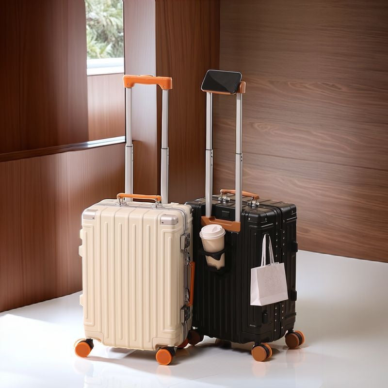 Contrast Color Aluminum Frame High-End Aluminum Suitcase for Business - 22\u002F24 Inch
