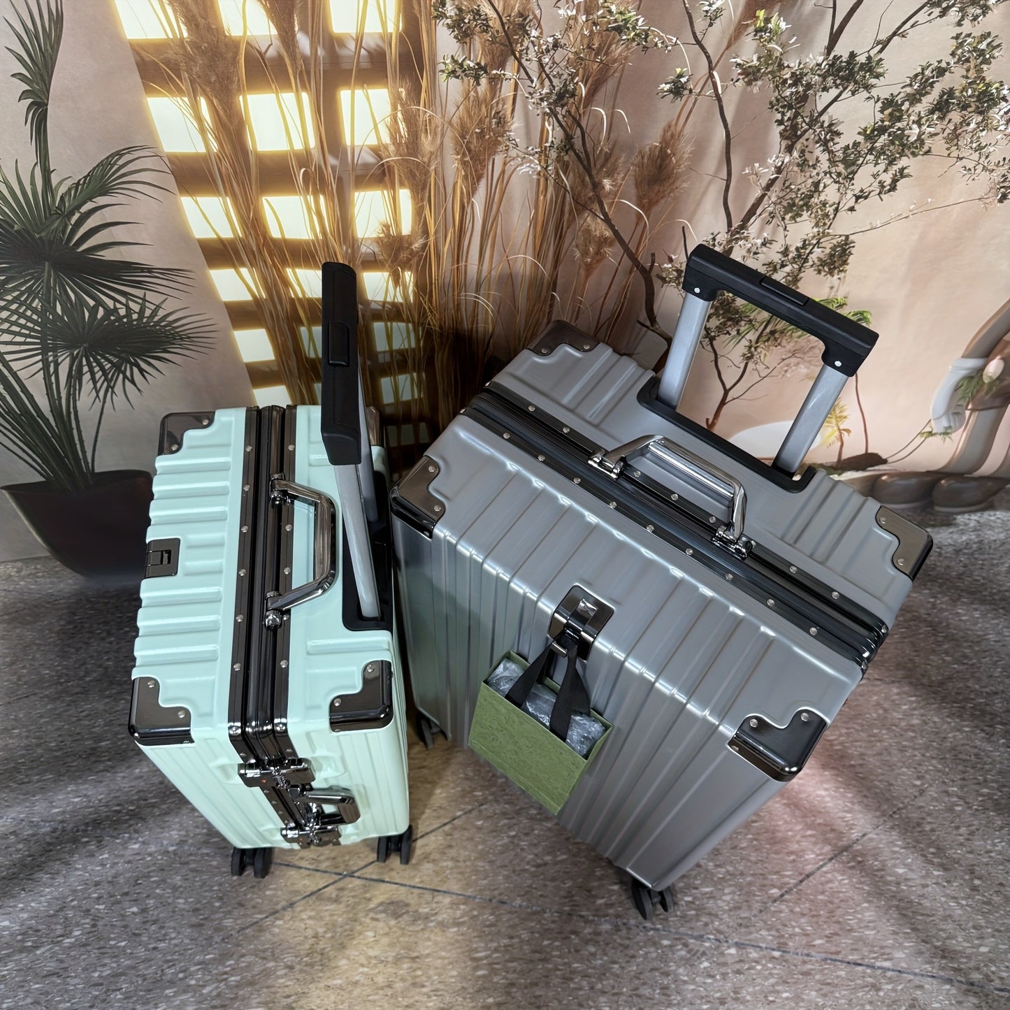 1pc 22\u002F26 Inch Multi-Functional Aluminum Frame Suitcase