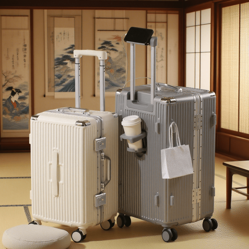 Thickened Suitcase 24\u002F26 Inch for Women - Reinforced Aluminum Frame Enhances Drop Resistance