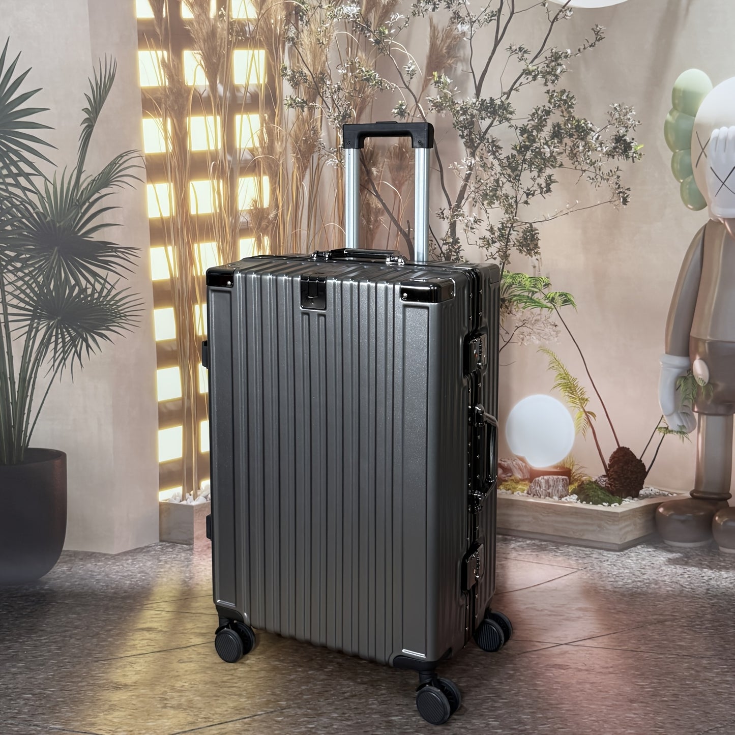 1pc 22\u002F26 Inch Multi-Functional Aluminum Frame Suitcase