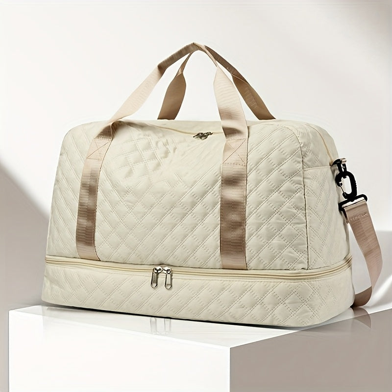 Personalized Quilted Travel Luggage Bag with Custom Name, Women'S Check-In Bag