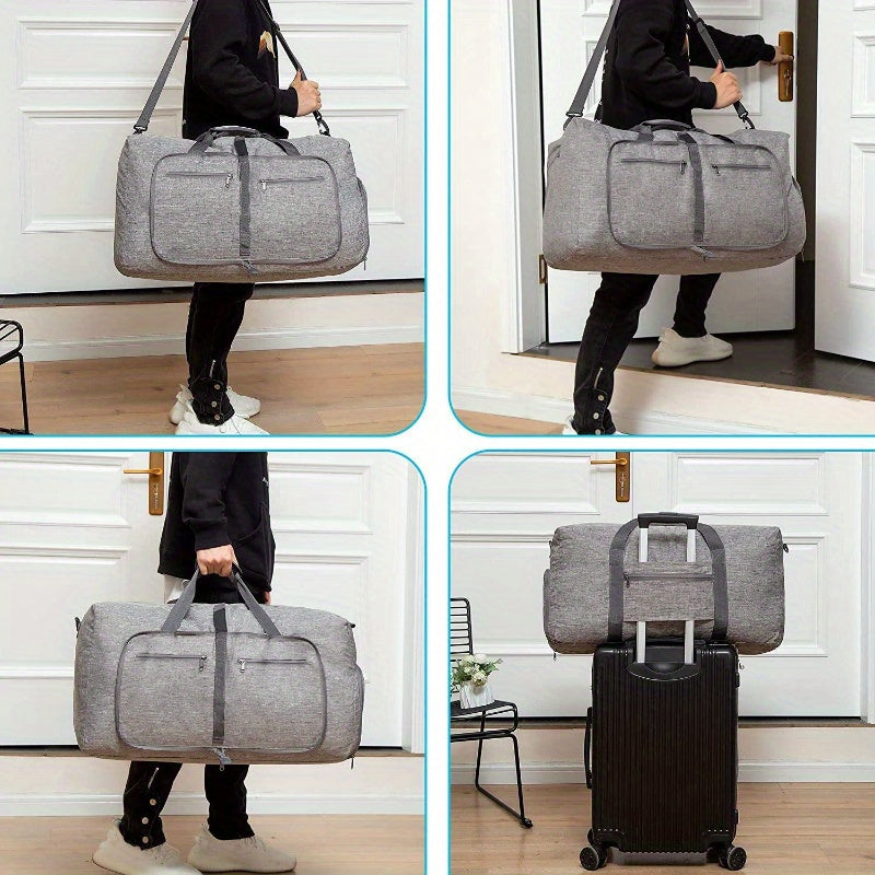 Large Capacity Travel Gym Bag with Shoe Compartment - Heavy-Duty duffel with Zipper Closure