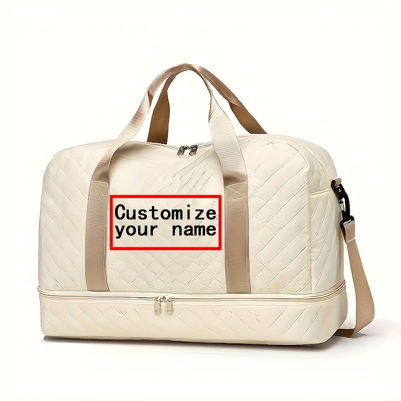 Personalized Quilted Travel Luggage Bag with Custom Name, Women'S Check-In Bag