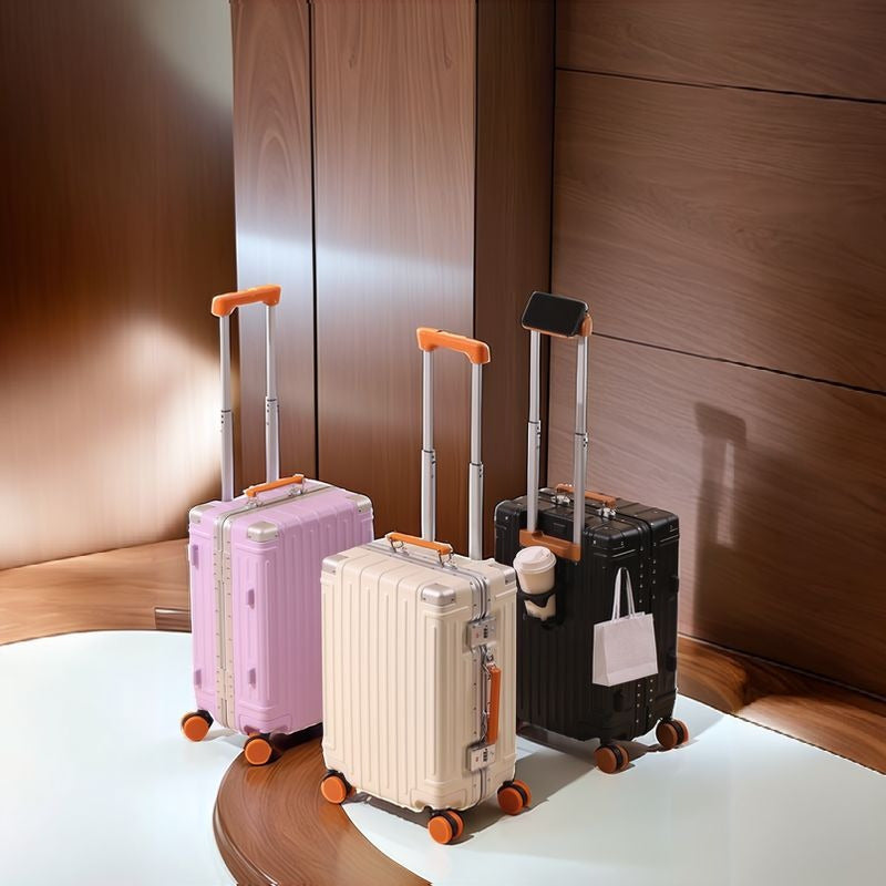 Contrast Color Aluminum Frame High-End Aluminum Suitcase for Business - 22\u002F24 Inch
