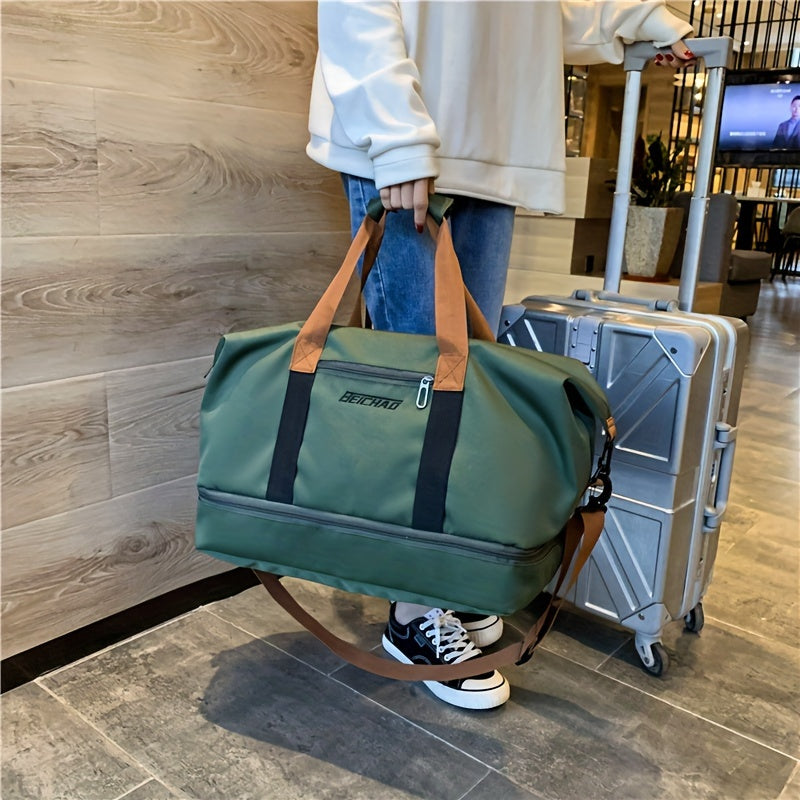 Large Travel Bag Large Capacity Travel Bag | Luggage Bag with Wet and Dry Separation