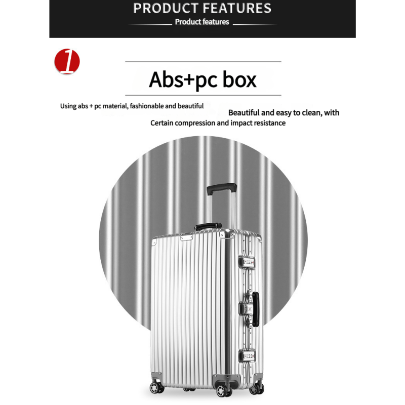 20-Inch Heavy-Duty Aluminum Frame Carry-On Suitcase with TSA Lock