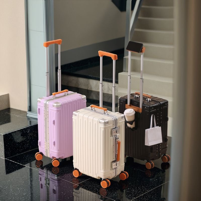 Colorful Aluminum Frame Sleek Aluminum Luggage Set - 22\u002F24 Inch Modern Design
