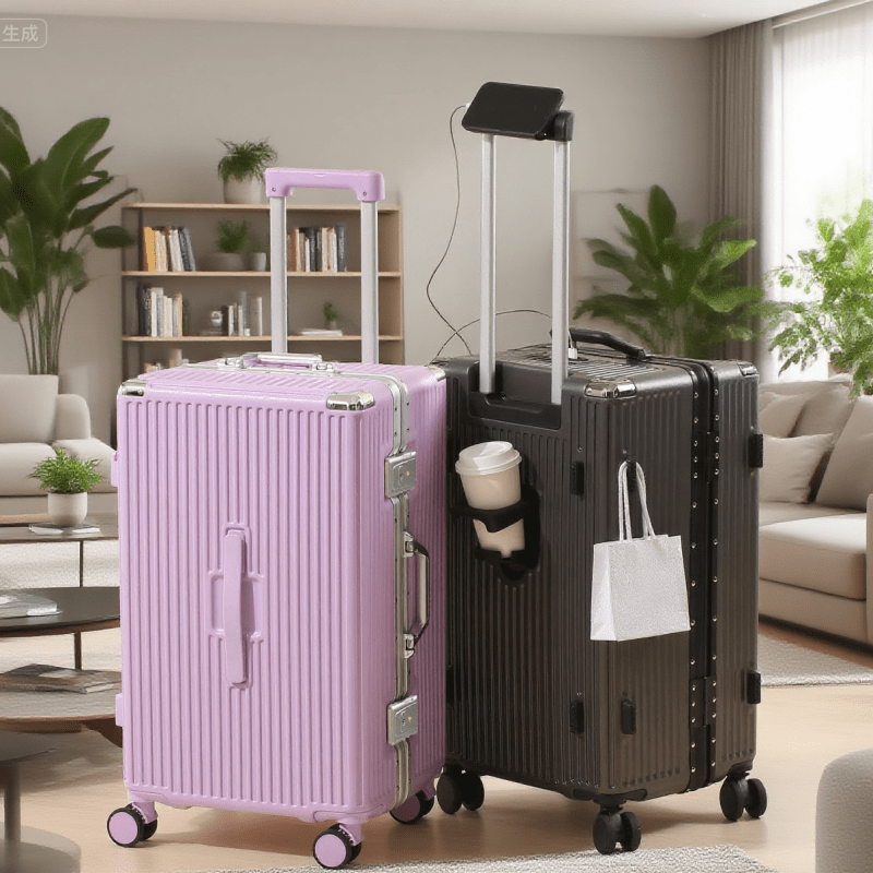 Thickened Suitcase 24\u002F26 Inch for Women - Reinforced Aluminum Frame Enhances Drop Resistance