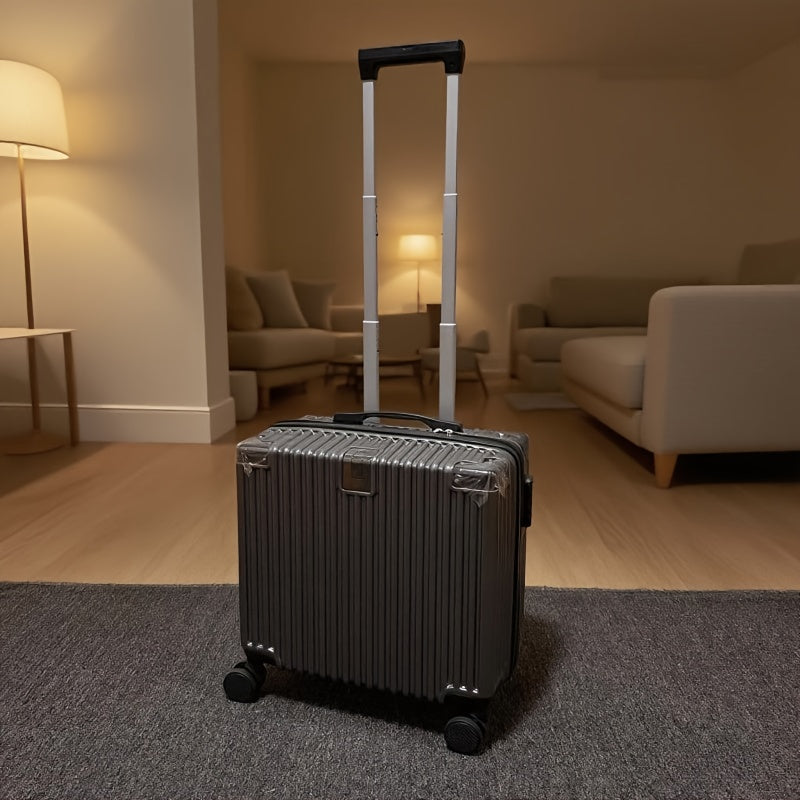 18-Inch Stylish Mini Trolley Suitcase with Three-Section Design
