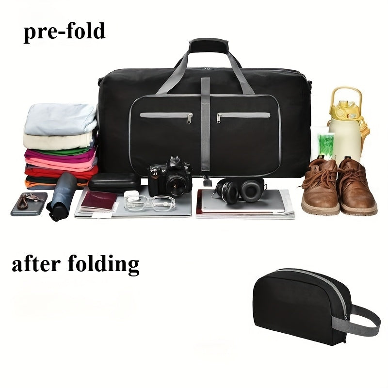 Large Capacity Travel Gym Bag with Shoe Compartment - Heavy-Duty duffel with Zipper Closure