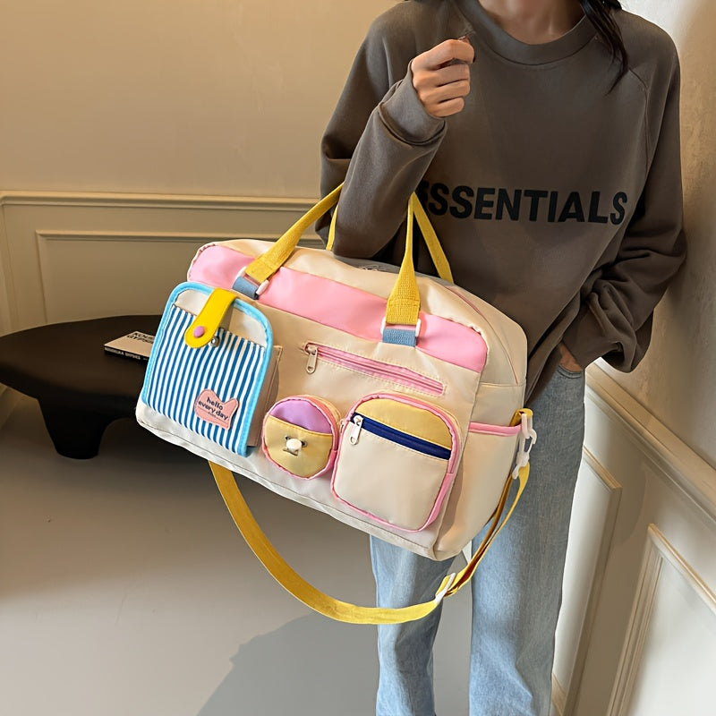 Women'S Lightweight Travel Duffel Bag - Gym, Yoga, Weekend Getaway Bag with Shoe Compartment