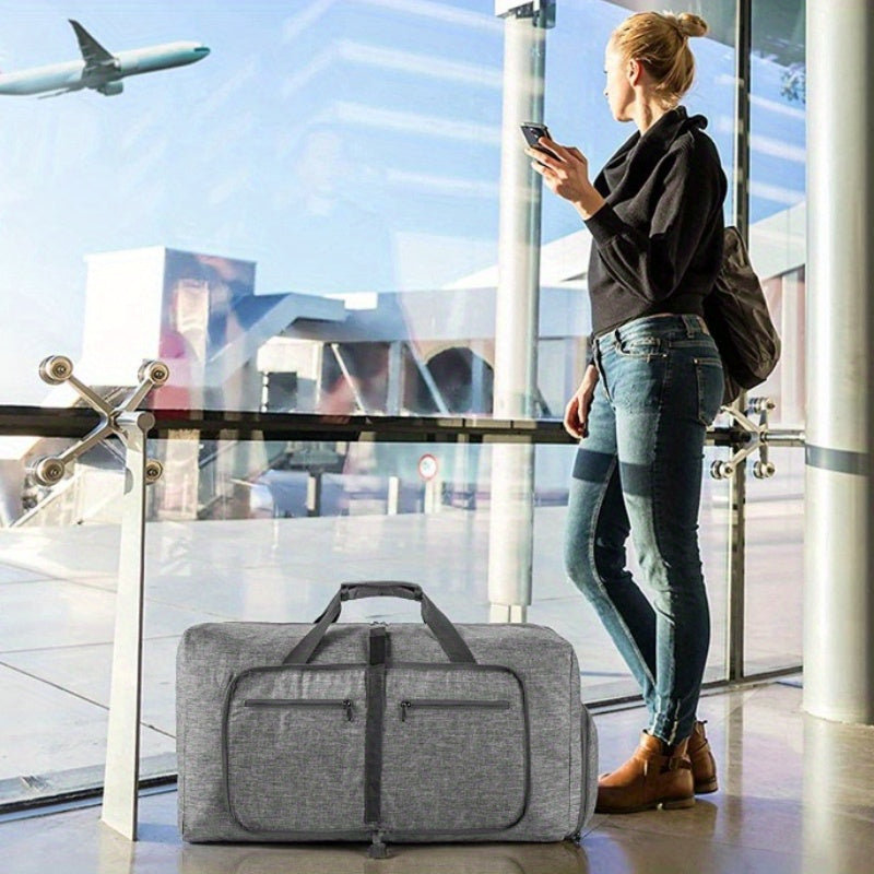 Large Capacity Travel Gym Bag with Shoe Compartment - Heavy-Duty duffel with Zipper Closure