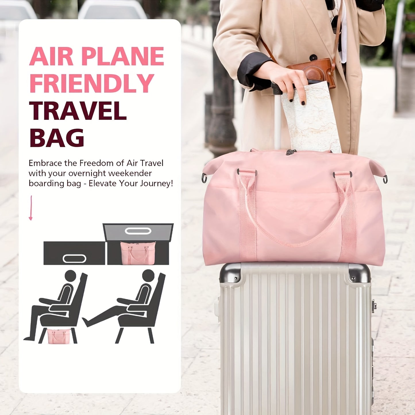 High Quality Gym Bag & Travel Duffel - with Zippered Front Pocket
