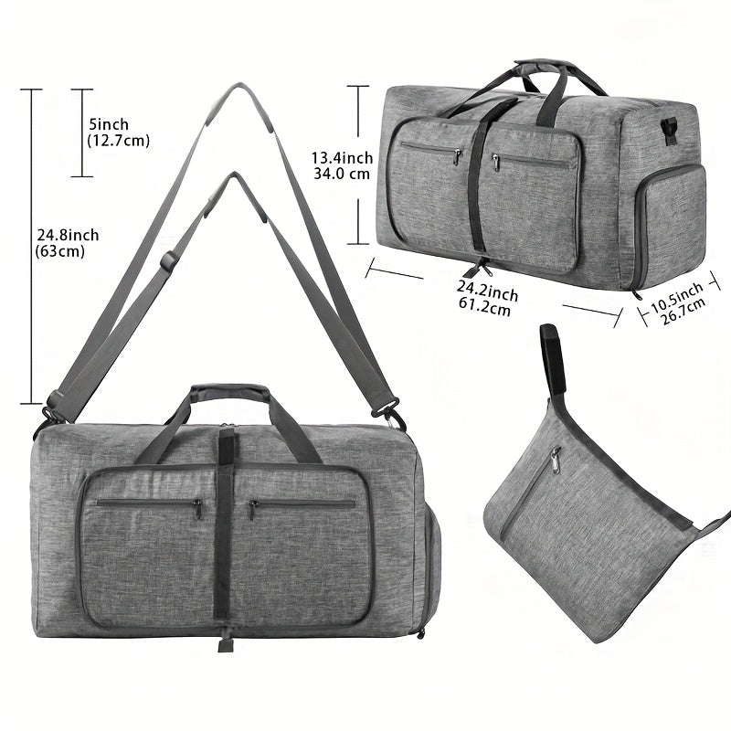 Large Capacity Travel Gym Bag with Shoe Compartment - Heavy-Duty duffel with Zipper Closure