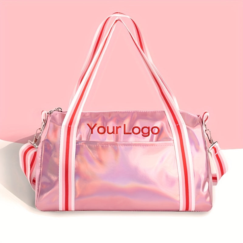Laser bag with customize name Large capacity dance yoga gym bag with oblique cross-handle travel