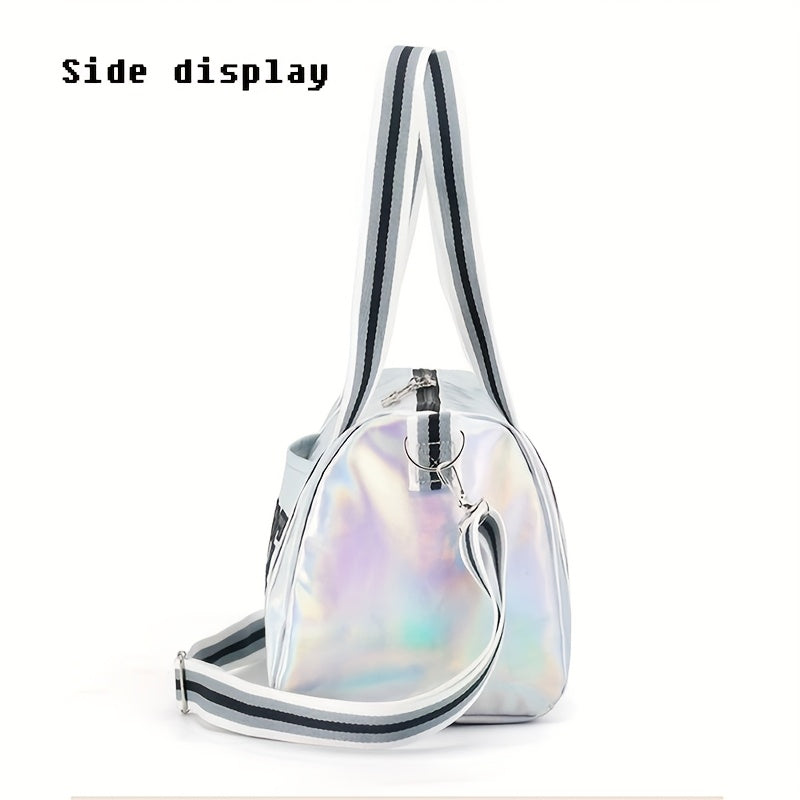 Laser bag with customize name Large capacity dance yoga gym bag with oblique cross-handle travel