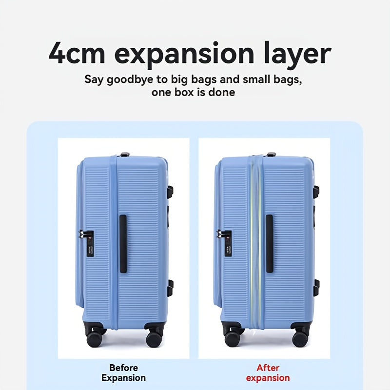 1pc Large Suitcase with USB Charging Ports