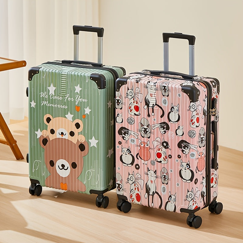 Fashion Graffiti 24-Inch Large Capacity Luggage with Spinner Wheels, TSA Lock