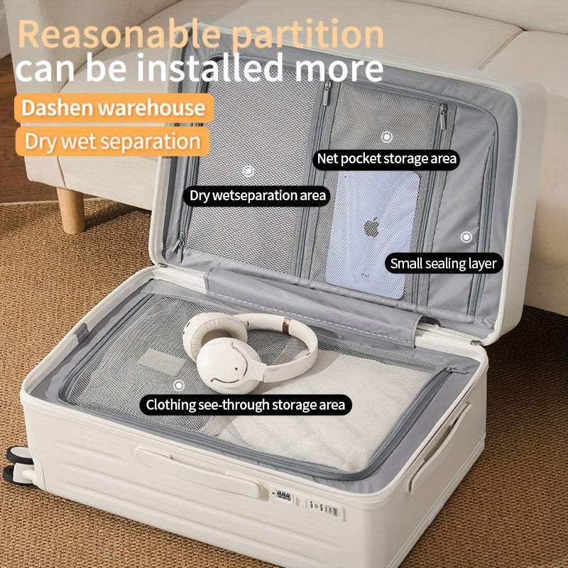 1pc of large capacity luggage with multifunctional enlarged trolley case