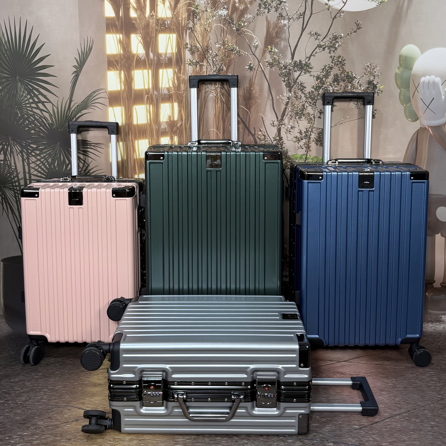 1pc 22\u002F26 Inch Multi-Functional Aluminum Frame Suitcase