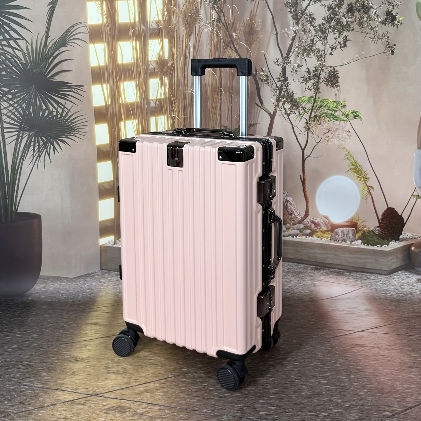 1pc 22\u002F26 Inch Multi-Functional Aluminum Frame Suitcase