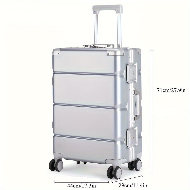 1pc 20-inch aluminum frame suitcase, large capacity suitcase