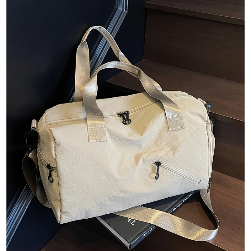 Women's Large Capacity Heavy-Duty Nylon Gym Duffel Bag with Wet\u002FDry Shoe Compartment