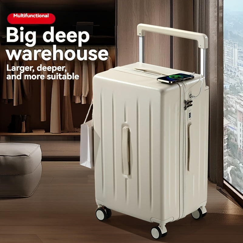 1pc of large capacity luggage with multifunctional enlarged trolley case