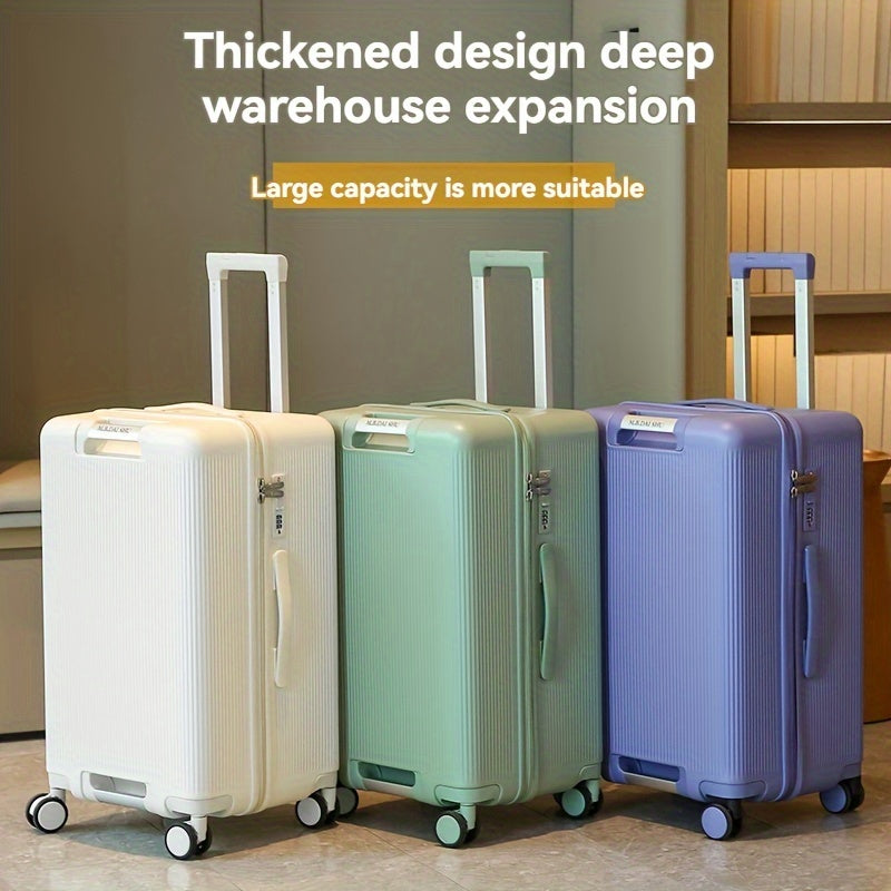 1pc Large Capacity Thickened Trolley Suitcase with Quiet Omni-Wheels