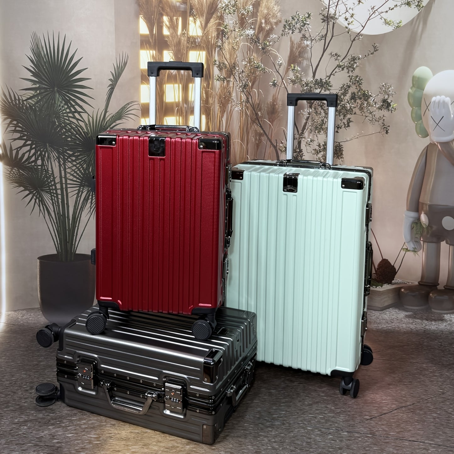 1pc 22\u002F26 Inch Multi-Functional Aluminum Frame Suitcase