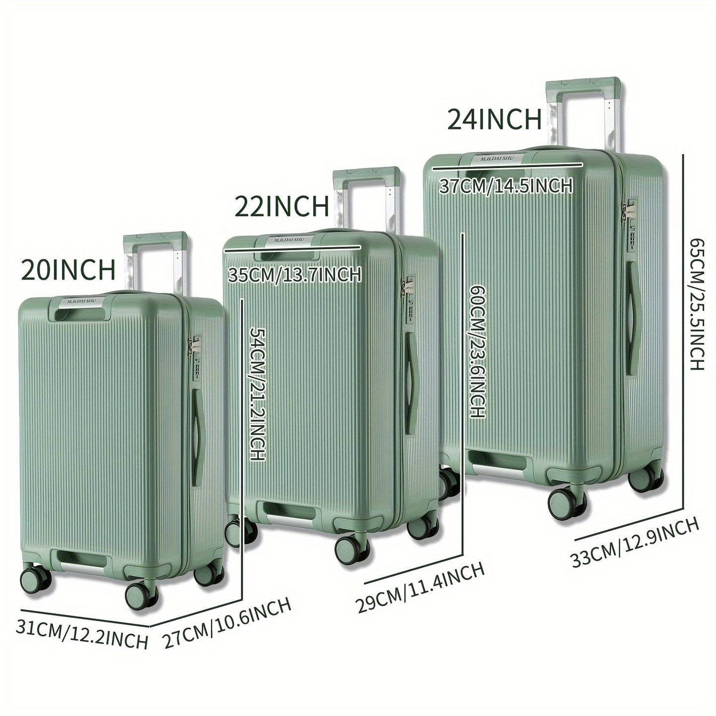 1pc Large Capacity Thickened Trolley Suitcase with Quiet Omni-Wheels