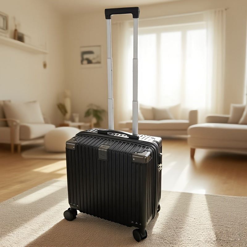 18-Inch Stylish Mini Trolley Suitcase with Three-Section Design