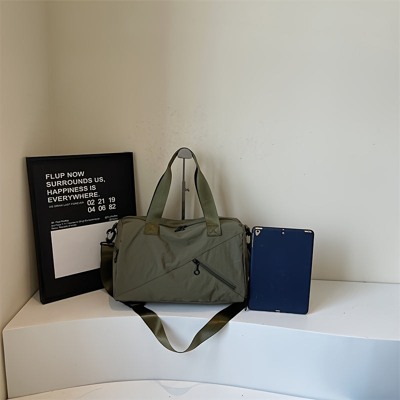 Women's Large Capacity Heavy-Duty Nylon Gym Duffel Bag with Wet\u002FDry Shoe Compartment
