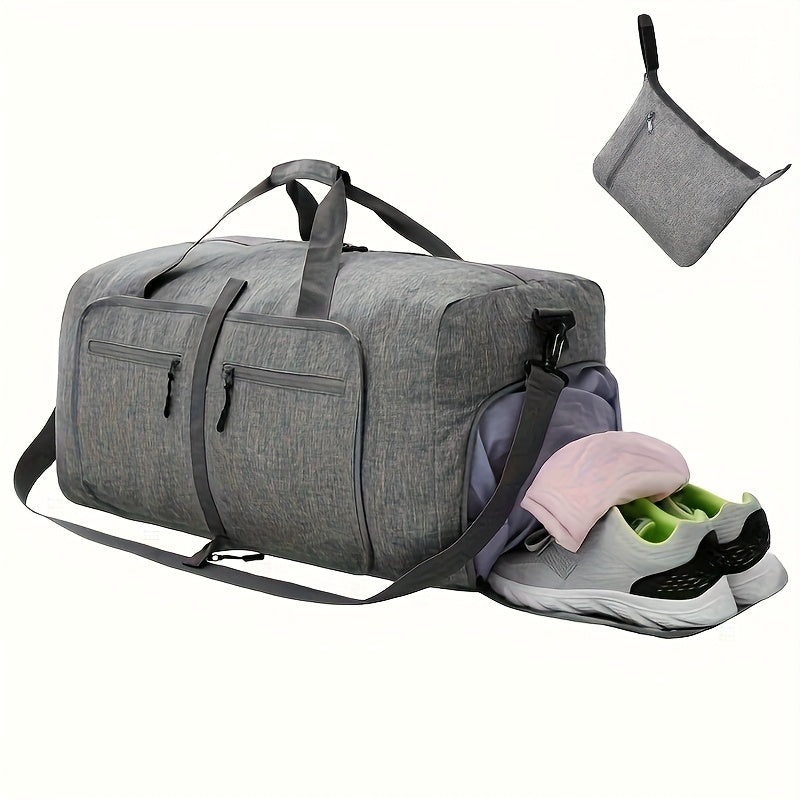Large Capacity Travel Gym Bag with Shoe Compartment - Heavy-Duty duffel with Zipper Closure