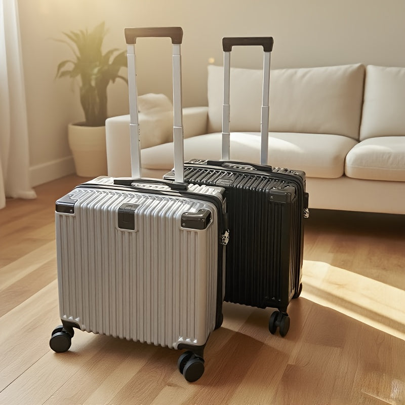 18-Inch Stylish Mini Trolley Suitcase with Three-Section Design