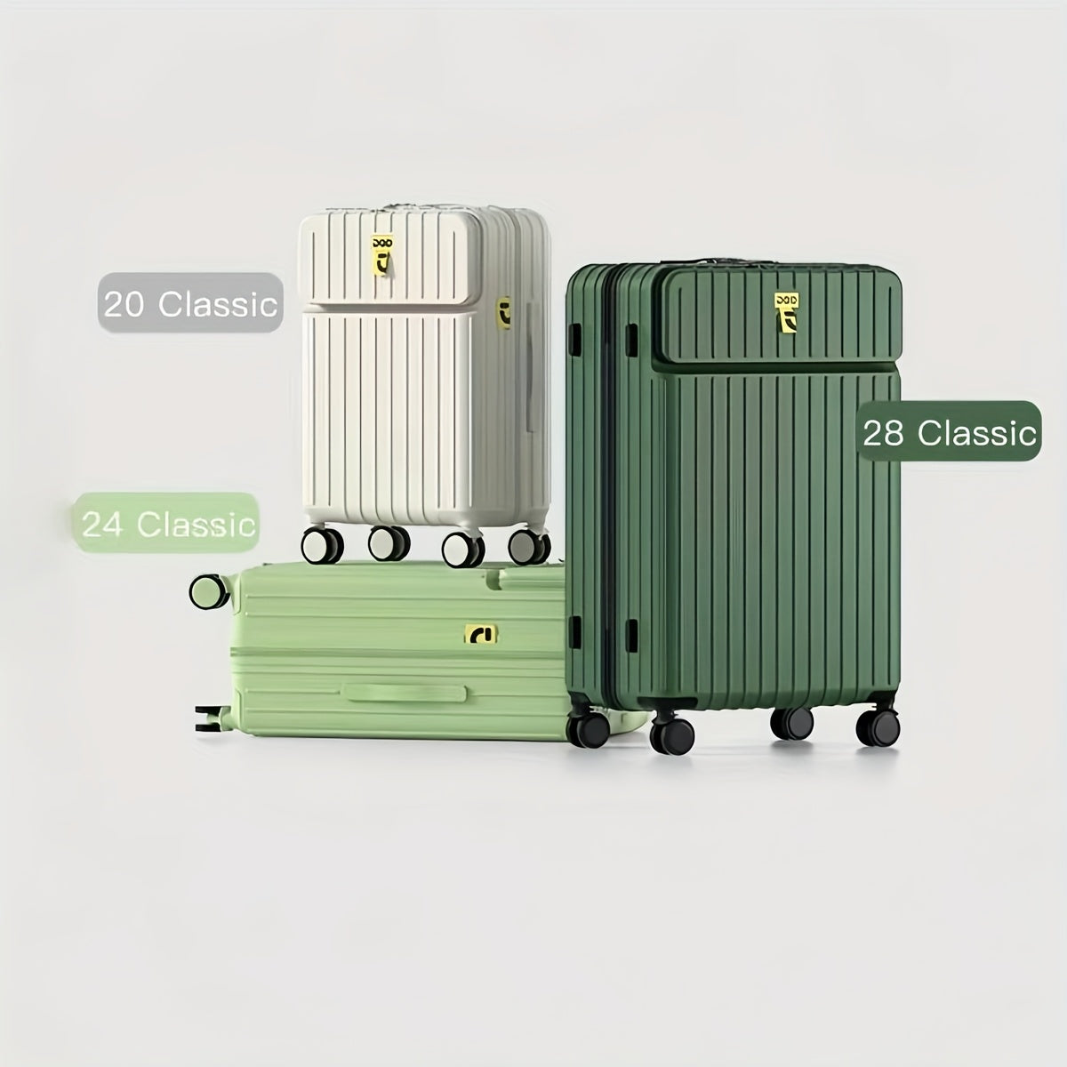20\u002F24\u002F28 Inch PC Material Pull-on Luggage Set - Multiple Colors Available