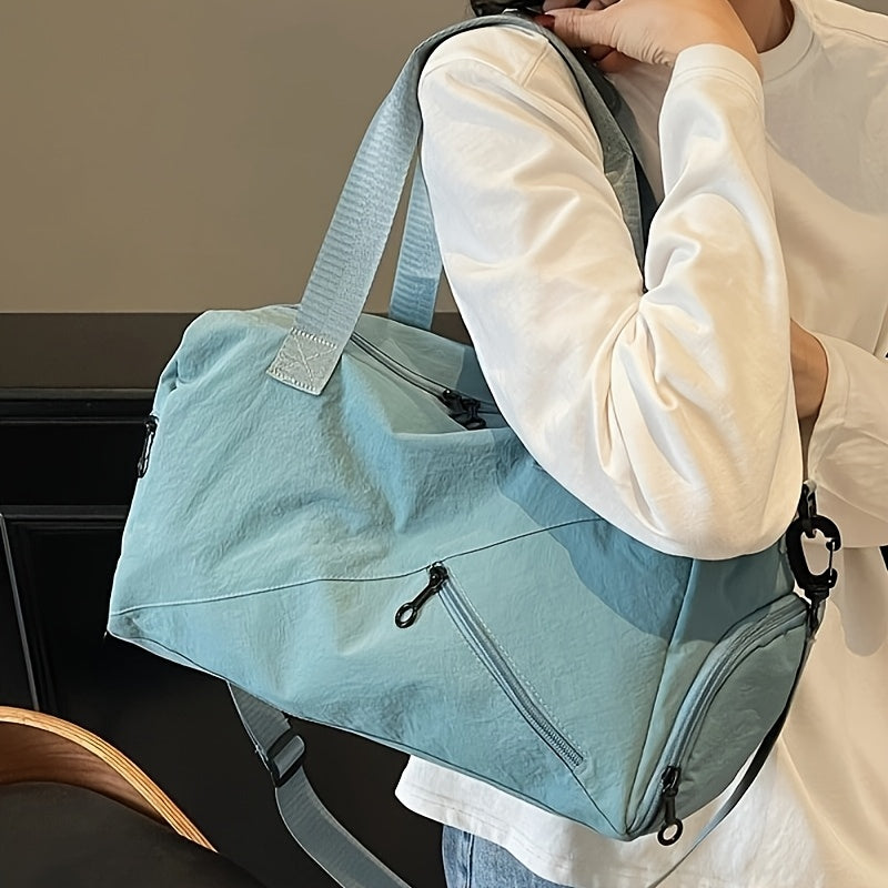 Women's Large Capacity Heavy-Duty Nylon Gym Duffel Bag with Wet\u002FDry Shoe Compartment