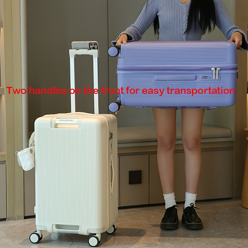 1pc Large Capacity Thickened Trolley Suitcase with Quiet Omni-Wheels