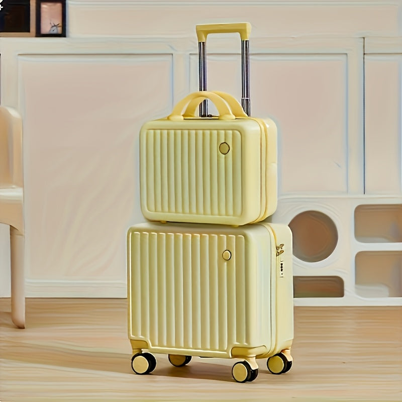 18-Inch Pink Minimalist Hard Shell Spinner Luggage with Phone Stand