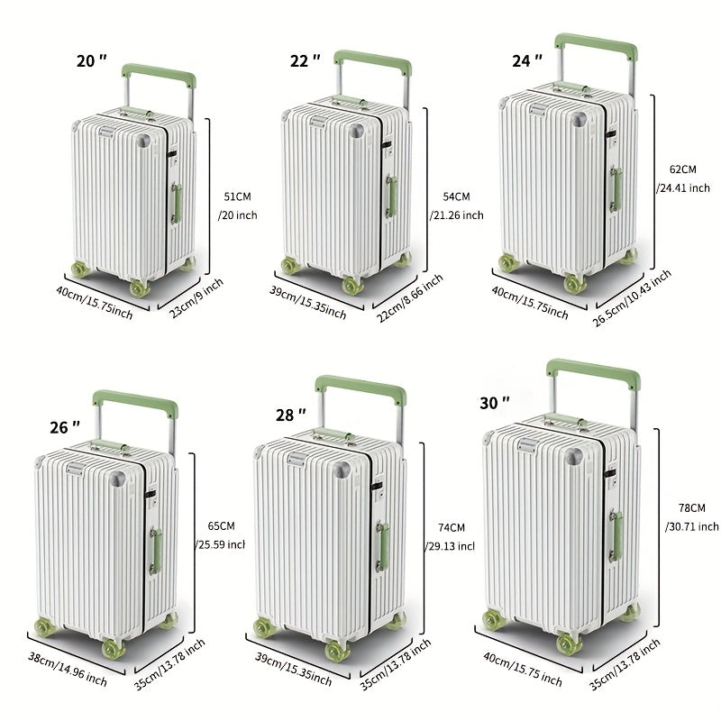 Wide Pull Handle Zipper PC Material Transparent Wheel Combination Lock Suitcase Handle with Cup Holder Travel Box Suitable for Moving and Travel Use