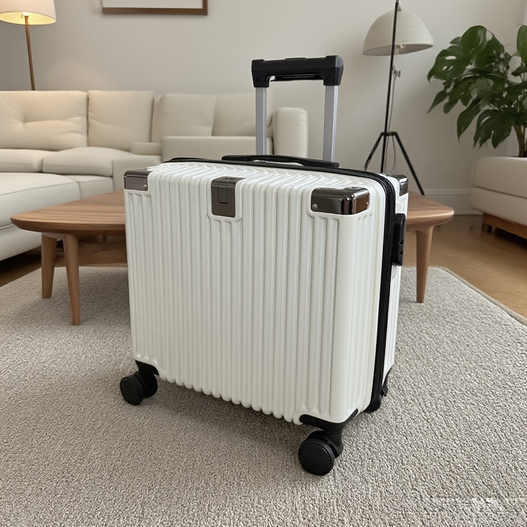 18-Inch Stylish Mini Trolley Suitcase with Three-Section Design