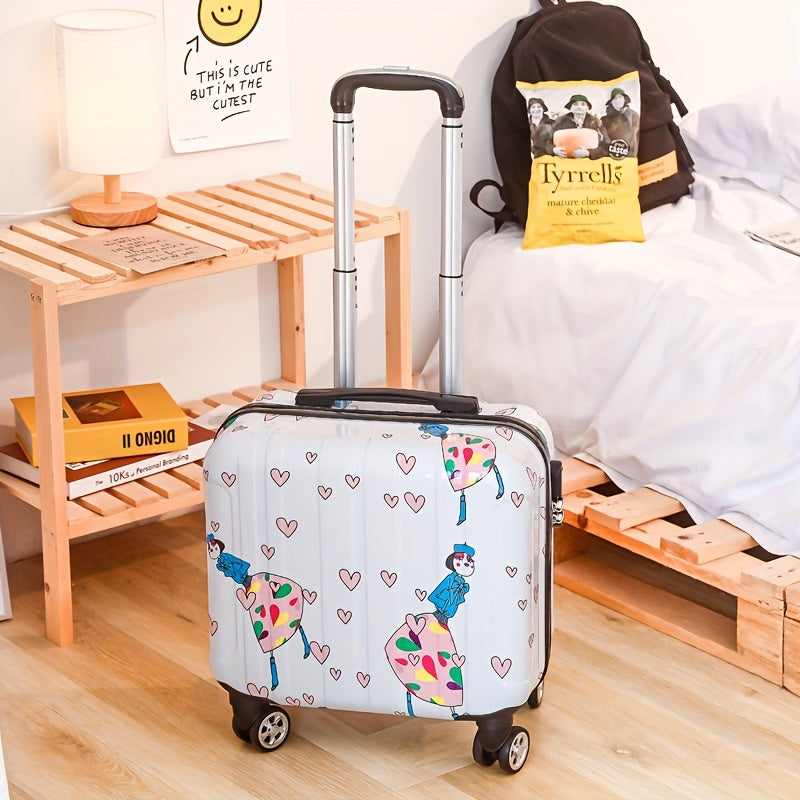 Cute Mini 18-Inch Spinner Suitcase with Silent Wheels – Adorable Animal & Food Design
