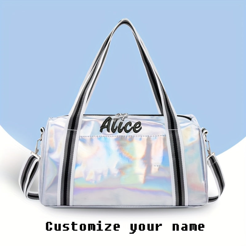 Laser bag with customize name Large capacity dance yoga gym bag with oblique cross-handle travel