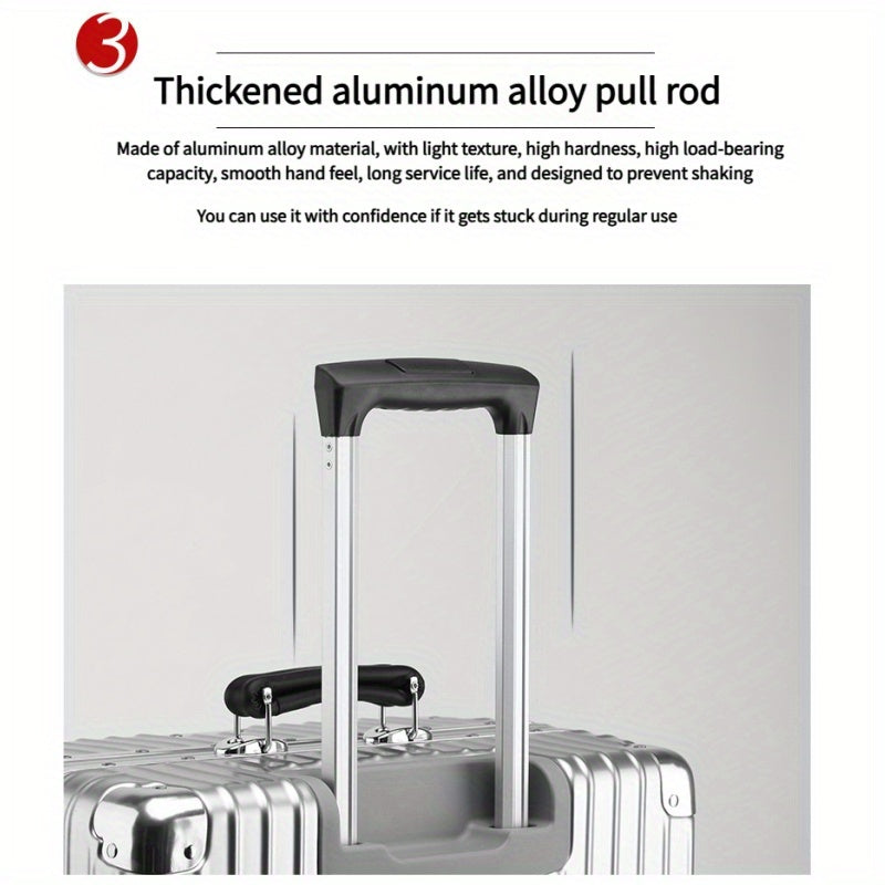20-Inch Heavy-Duty Aluminum Frame Carry-On Suitcase with TSA Lock