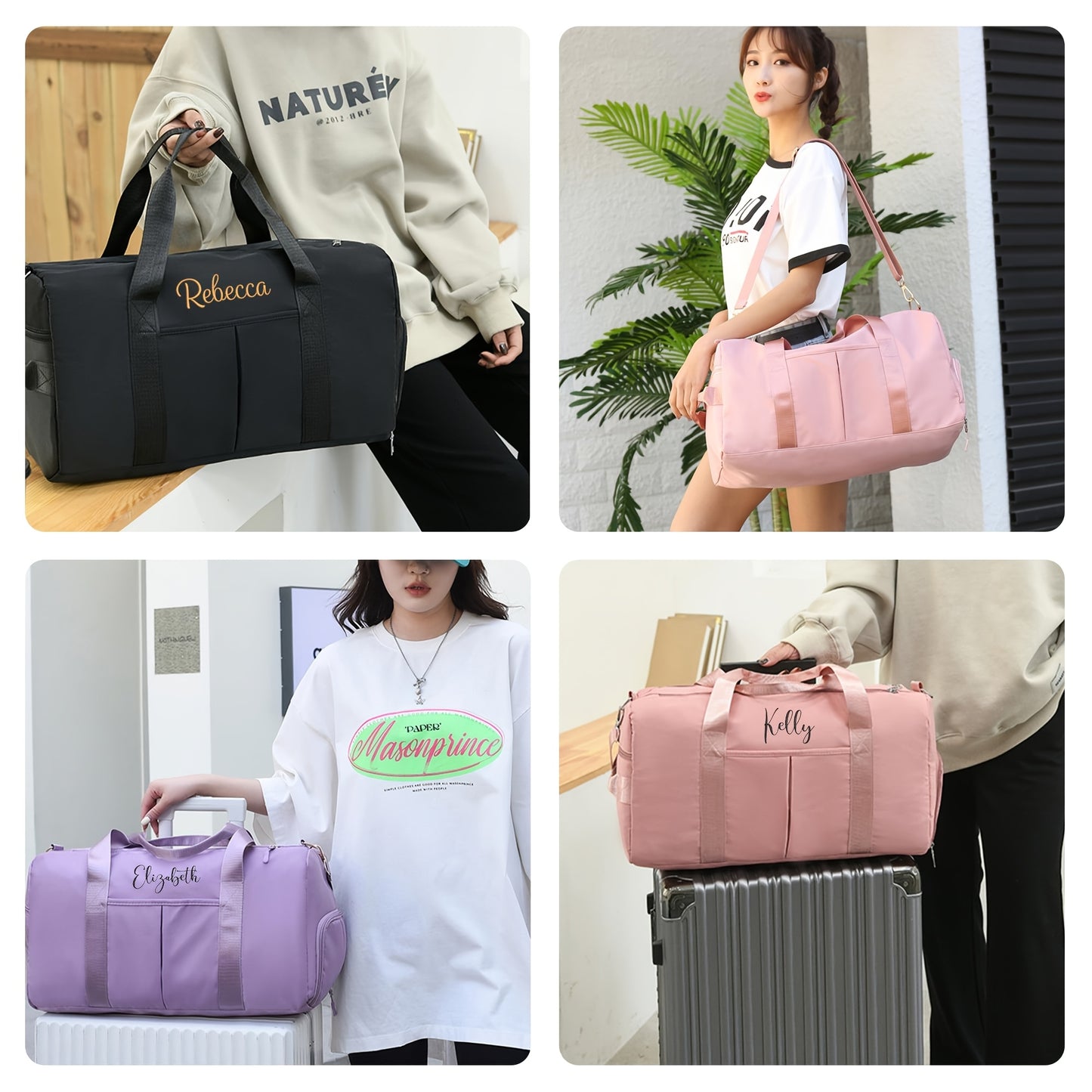 Personalized Duffel Bag Name Custom Sport Gym Bags for Women
